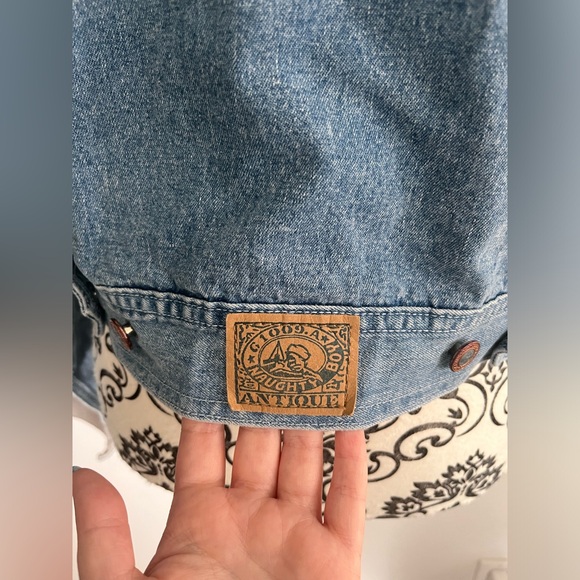 Vintage oversized cropped ladies denim jacket 90s streetwear size L - Picture 4 of 8